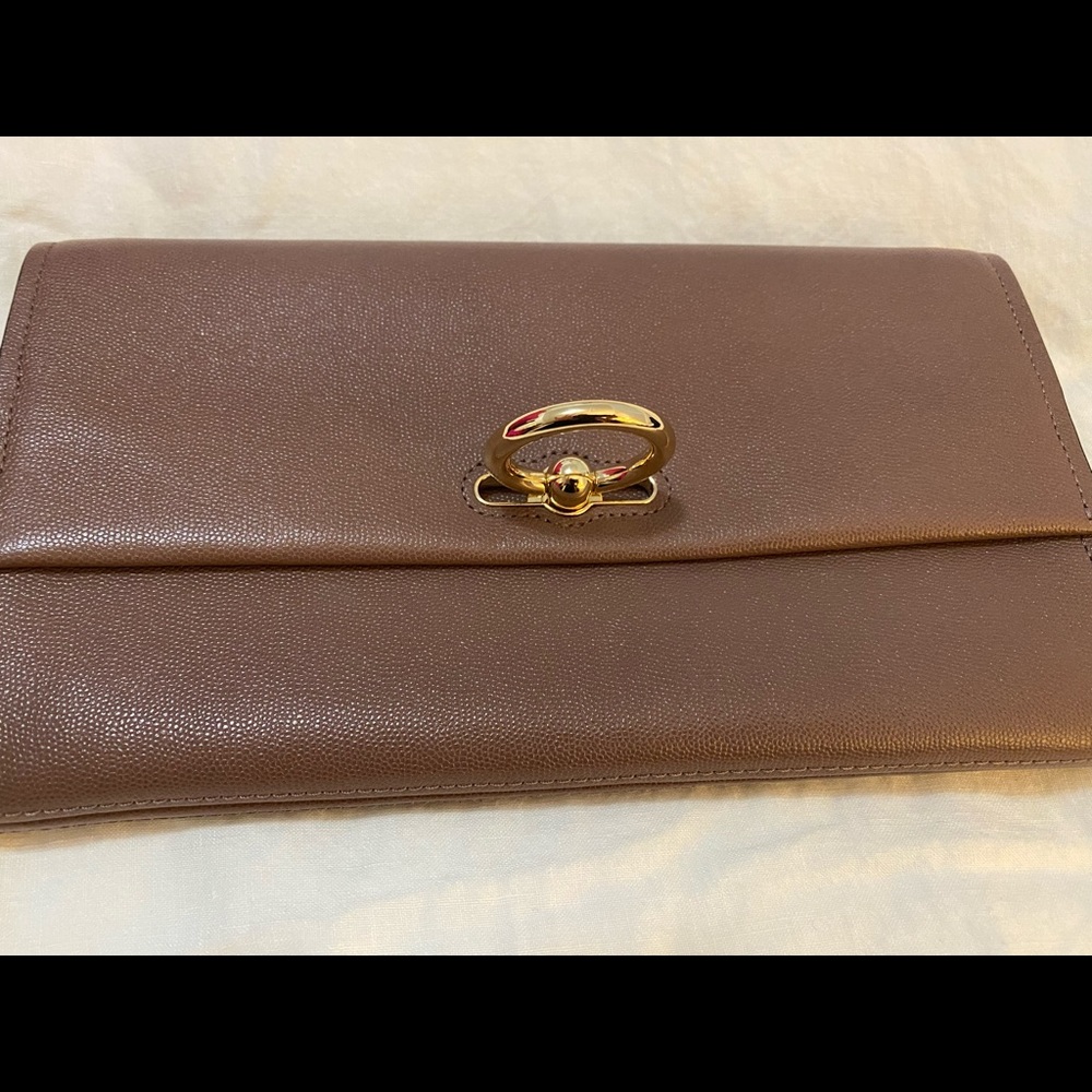 NWOT REBECCA MINKOFF Mauve Clutch with Gold Hardware